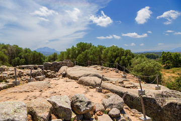 The island of Sardinia, Italy. Arzachena: the upper part of the prehistoric fortress of Nuraghe Albuccio, around 1600 BC