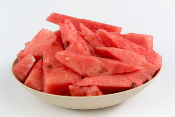 slices of watermelon isolated on white background
