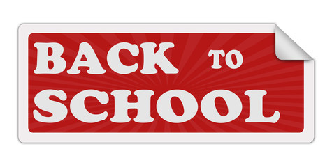 Back to school red stamp label