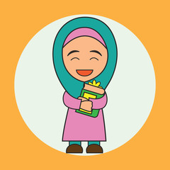 Muslims ready for reading a holy book (alQuran), Islamic concept for daily activity and Ramadan holy month, vector illustration