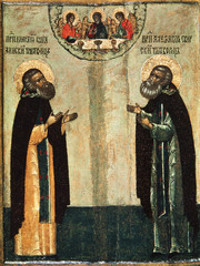 Icon Macarius the Wonderworker of Kalyazin and Alexander of Svir, the Wonderworker