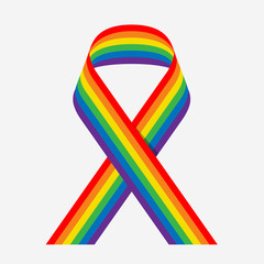 Gay Pride Rainbow Ribbon sign vector design