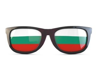 Bulgaria flag sunglasses. 3D Rendering