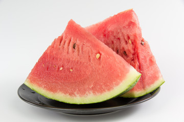 slices of watermelon isolated on white background
