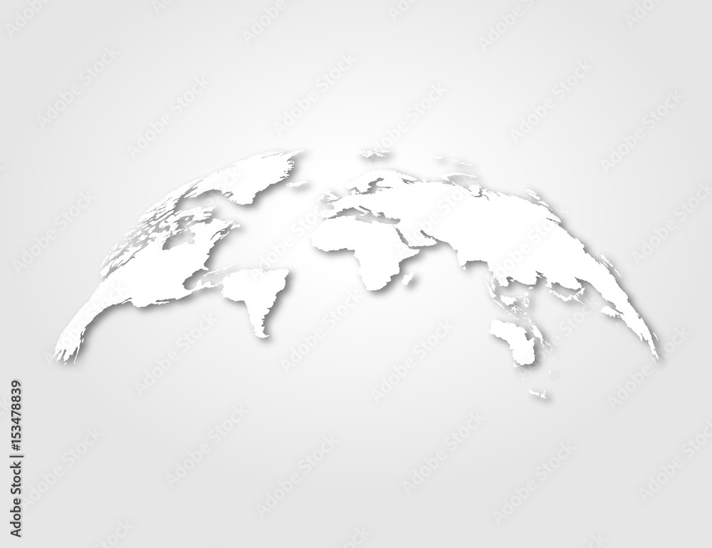 Canvas Prints 3d earth globe with shadow on isolated background