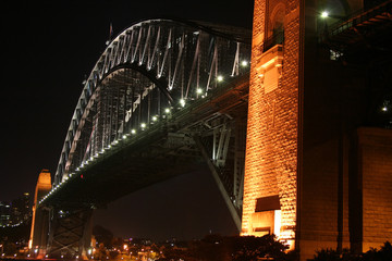 Obraz premium Sydney Harbour Bridge - 'Coathanger' at night (High Resolution)