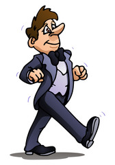 businessman walking on isolate white