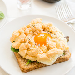 Breakfast with Wholemeal Bread Toast and Cloud Egg