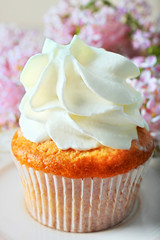 Cupcake with cream