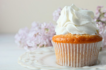 Cupcake with cream