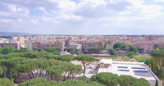 aereal view of Largo preneste from parco delle energie in rome