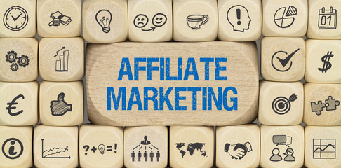 Affiliate Marketing / Würfel mit Symbole