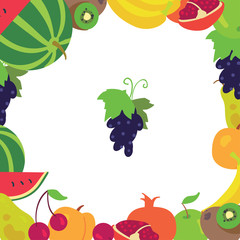 Fruit frame on a white background