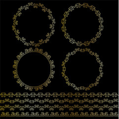 gold geometric frames and borders
