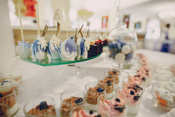 wedding restaurant with decorations and food