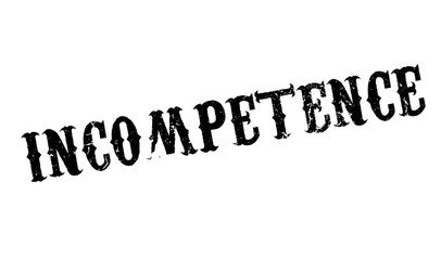 Incompetence rubber stamp. Grunge design with dust scratches. Effects can be easily removed for a clean, crisp look. Color is easily changed.