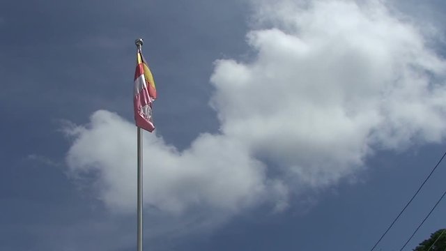 Pathein, waved Buddhist flag