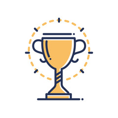 Trophy - modern vector single line icon