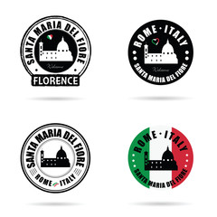 seal of santa maria del fiore italy set illustration