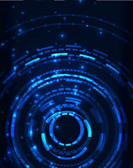 Neon circles abstract background