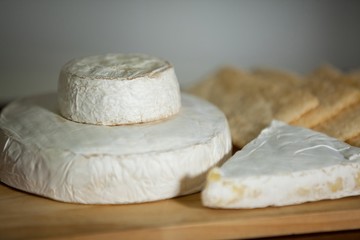 Close-up of cheese at counter