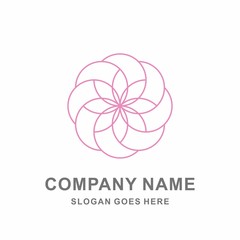 Geometric Circle Flowers Motif Pattern Beauty Cosmetic Aromatherapy Fashion Business Company Stock Vector Logo Design Template 