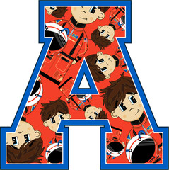 A is for Astronaut Learning Illustration © Mark