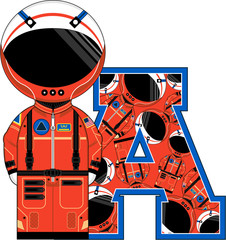 A is for Astronaut Learning Illustration © Mark