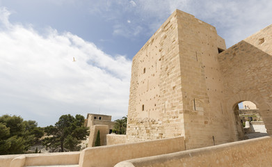 Castle of Santa Barbara in Alicante, Spain..