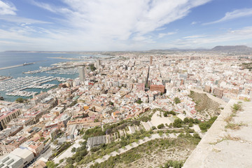 View of the city of Alicante in Spain.