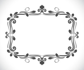 Vintage rectangular floral frame