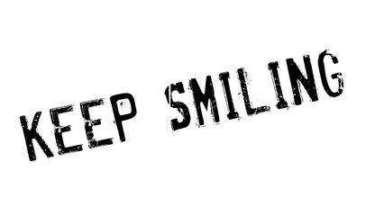 Keep Smiling rubber stamp. Grunge design with dust scratches. Effects can be easily removed for a clean, crisp look. Color is easily changed.