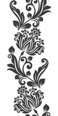 Seamless vertical flower ornament