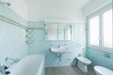 Vintage blue bathroom