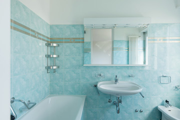Vintage blue bathroom