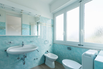 Vintage blue bathroom