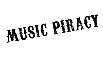Music Piracy rubber stamp. Grunge design with dust scratches. Effects can be easily removed for a clean, crisp look. Color is easily changed.