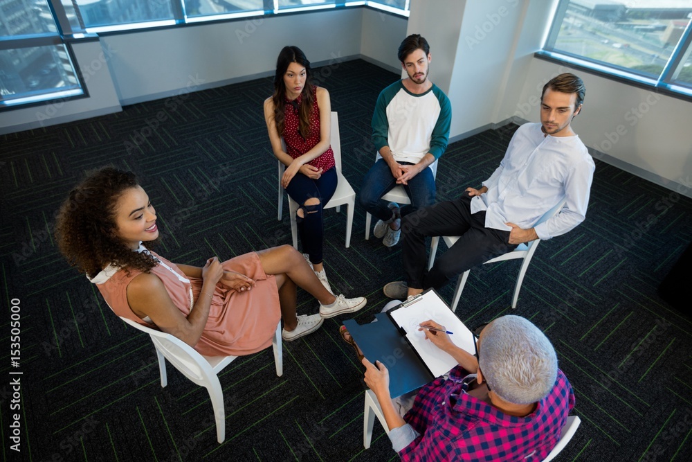 Wall mural creative business team discussing