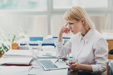 Woman in office