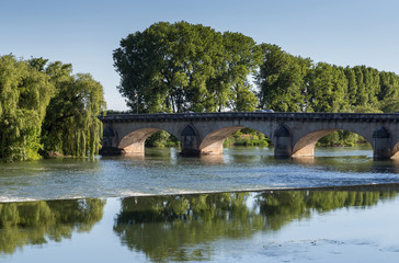 Fototapeta na wymiar Pont sur le Doubs à Dole