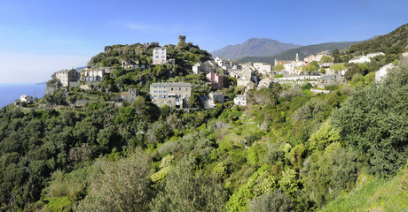 Fototapeta na wymiar Nonza village in Cap Corse Peninsula