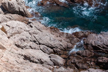 The Summer Blue sea with the rock