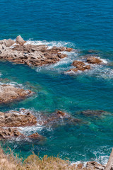 The Summer Blue sea with the rock