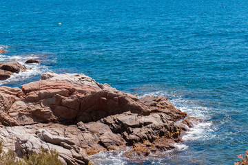 The Summer Blue sea with the rock