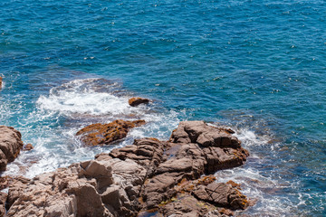 The Summer Blue sea with the rock
