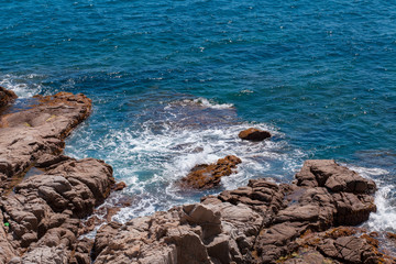 The Summer Blue sea with the rock