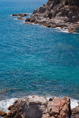 The Summer Blue sea with the rock
