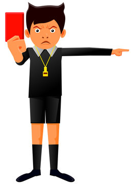 Referee holding a red card vector image