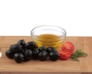 Fresh vegetables and fruits on the wooden table