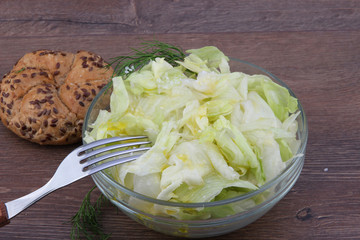 Fresh vegetables and fruits on the wooden board